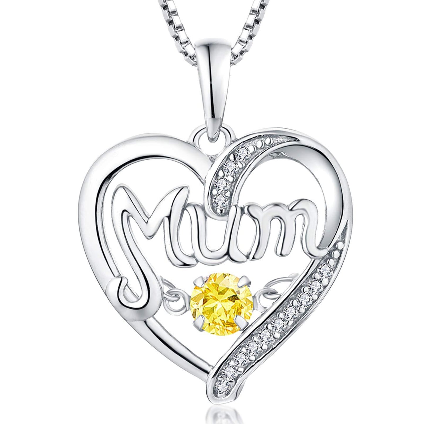 S925 Silver Pulsatile Heart MoM Necklace Mother's Day Gift Birthstones Smart Pendant