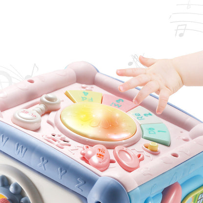 Baby Musical Box Toddler Funny Hand Drum Toy Baby Activity Cube Geometric Blocks