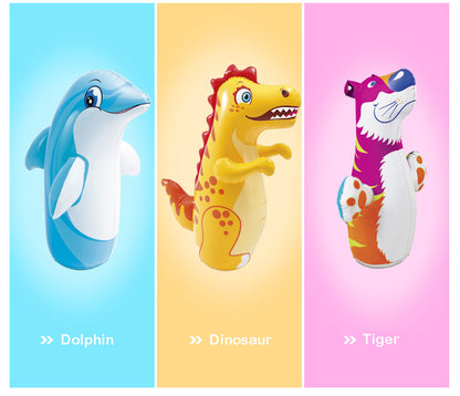 3D Inflatable Dinasour Toys for Children Boys Bop Bag Punching Bag Interactive Big Tumbler Toy Kid