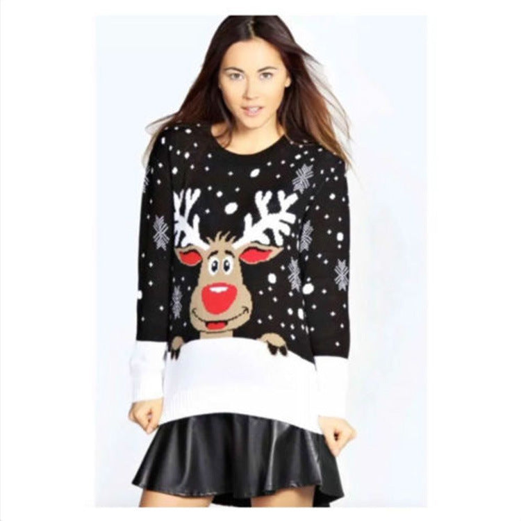 Christmas fawn jacquard sweater