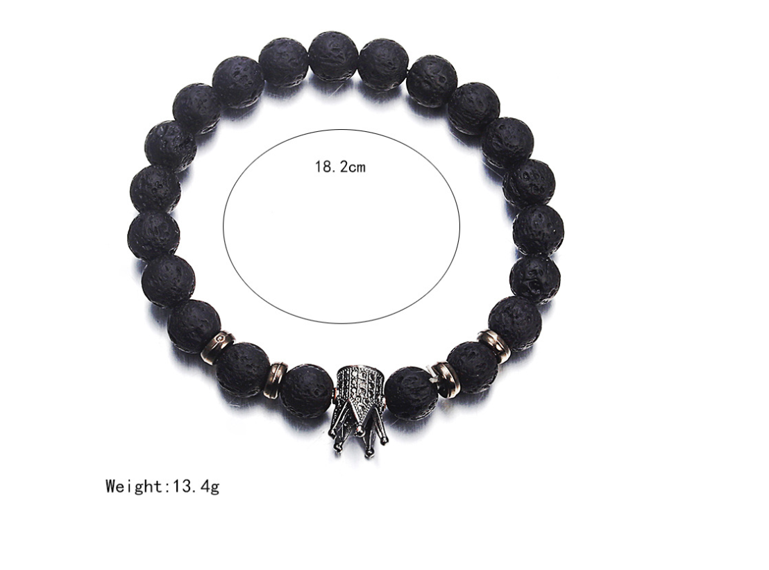 European and American fashion micro inlaid zircon crown bracelet volcanic stone acrylic bracelet