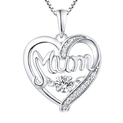 S925 Silver Pulsatile Heart MoM Necklace Mother's Day Gift Birthstones Smart Pendant