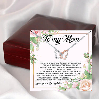 Rose Gold Color Separation Double Ring Necklace Mother's Day Gift Box