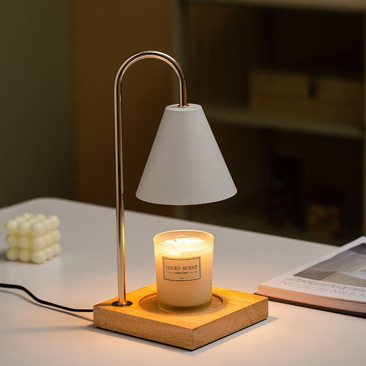 Aromatherapy Melting Wax Lamp Wooden Atmosphere Night Light